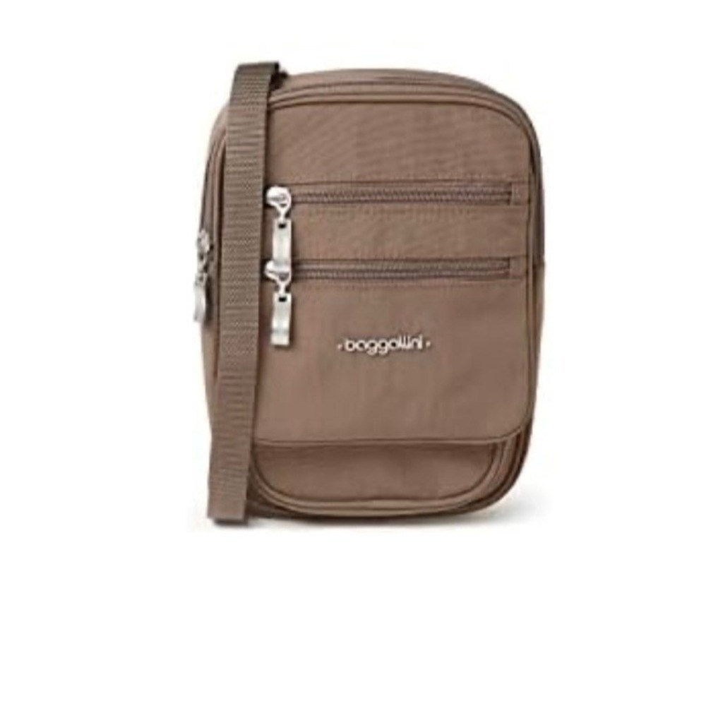 Baggallini RFID Journey Crossbody Bag Brown Nylon Travel Purse JOU878B0220 NWT